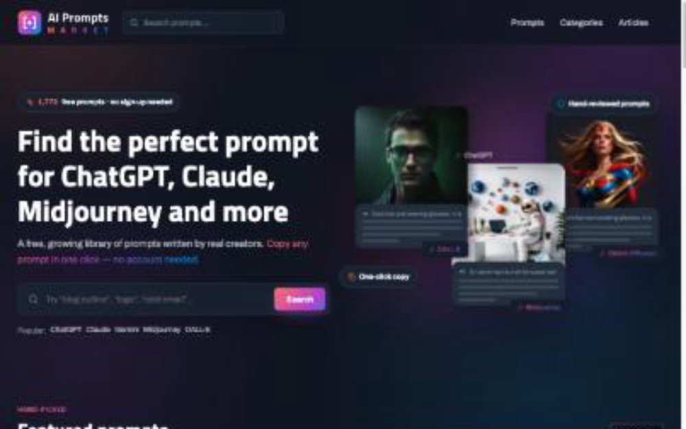 AI Prompts Market homepage